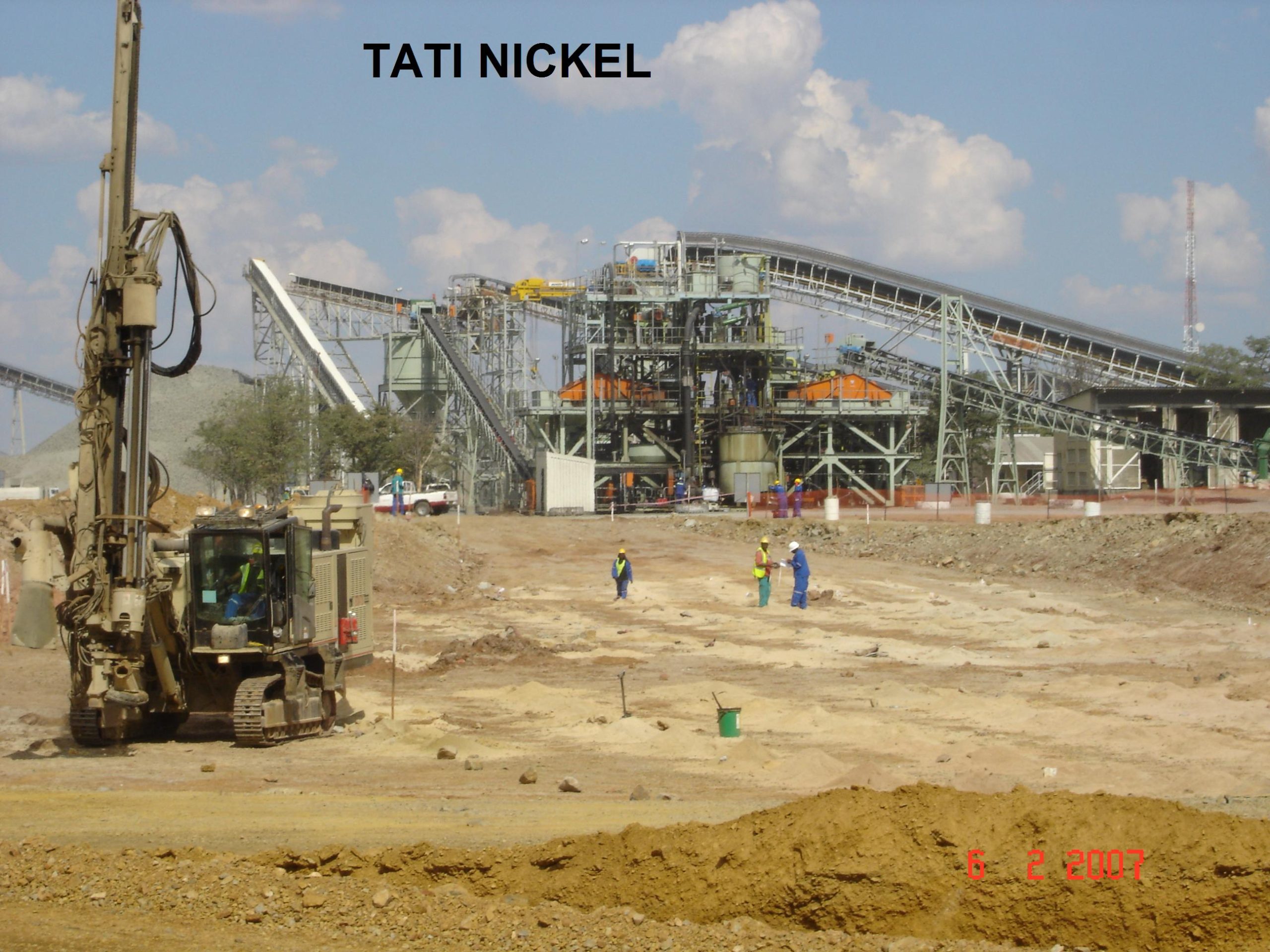 Hydraulic rock drill rig at a South African mine